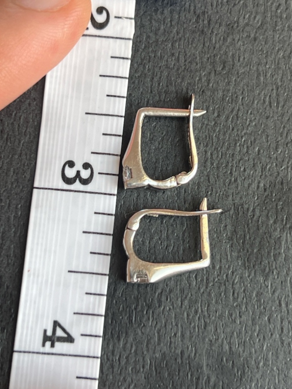 14k white gold  Cone Drop Earrings with Diamonds - Picture 4 of 9